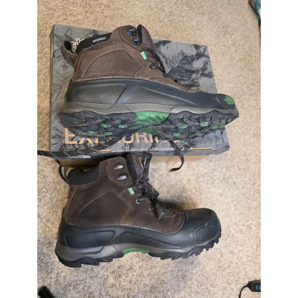 EUC The North Face Snowfuse, brown‎ rubber toe water proof boots men's sz 8